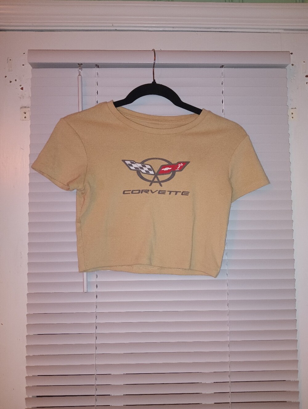 Official GM Women’s Corvette Logo Tan Crop Top size small